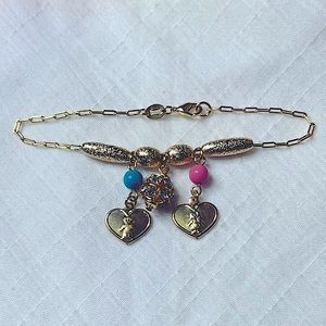 Gold Field Bracelet with 3 charms